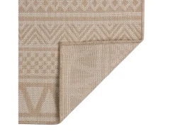 Hot Clicnbuy Alfombra de exterior de tejido plano rayas marrones 140x200 cm Marru00f3n