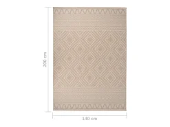 Hot Clicnbuy Alfombra de exterior de tejido plano rayas marrones 140x200 cm Marru00f3n