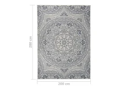 Clicnbuy Alfombra De Exterior-Alfombra de exterior de tejido plano rayas es 200x280 cm Azul