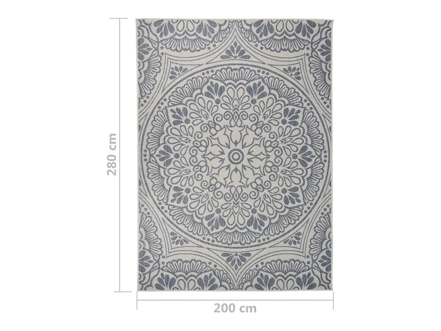 Clicnbuy Alfombra De Exterior-Alfombra de exterior de tejido plano rayas es 200x280 cm Azul