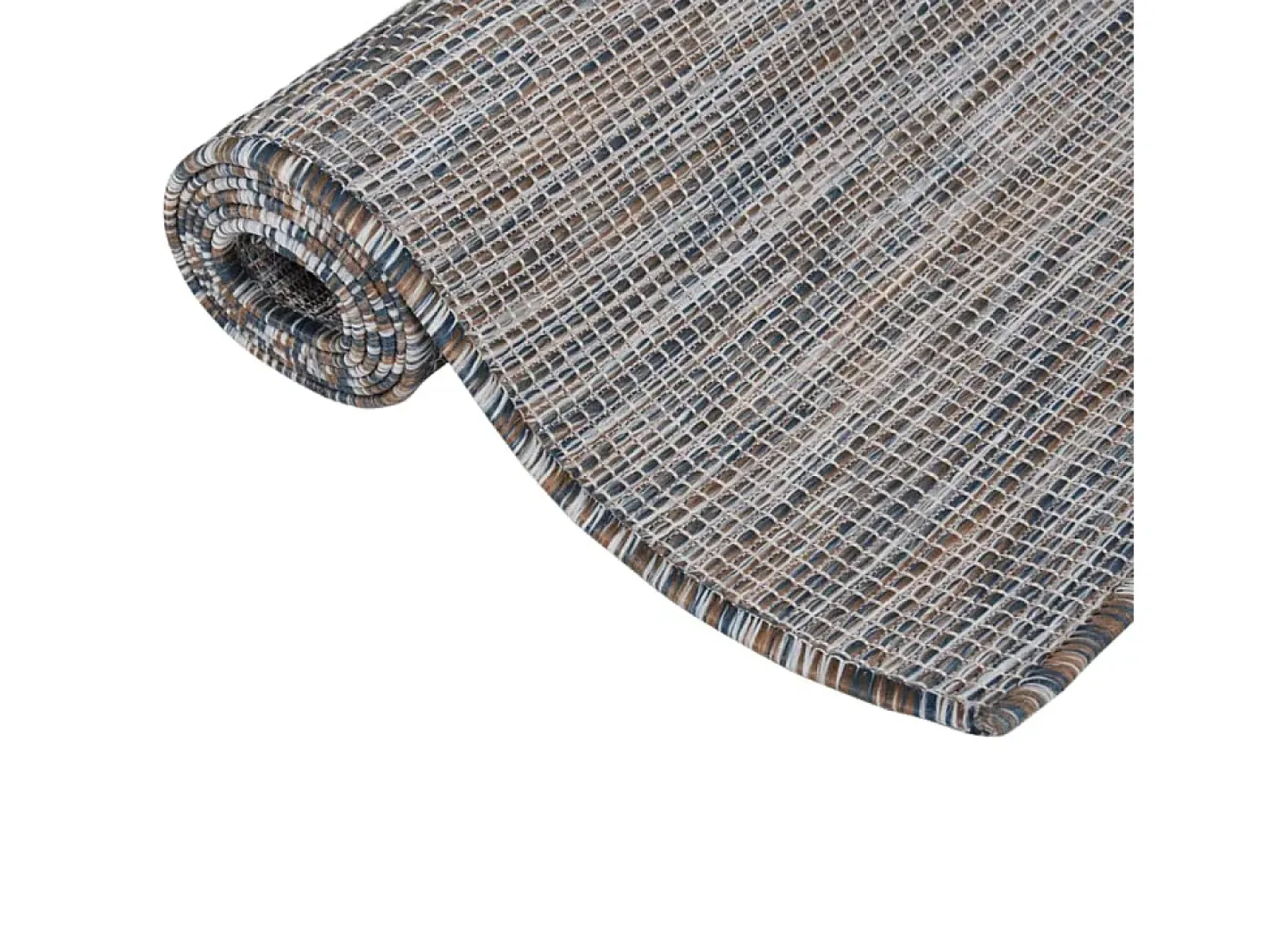 Online Clicnbuy Alfombra de exterior de tejido plano marrón y azul 80x250 cm Negro