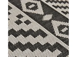 Discount Clicnbuy Alfombra de exterior de tejido plano rayas negras 120x170 cm Negro