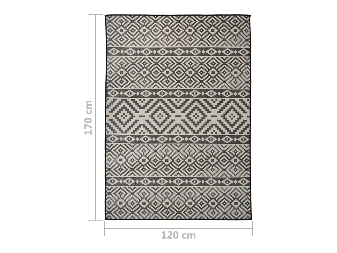 Discount Clicnbuy Alfombra de exterior de tejido plano rayas negras 120x170 cm Negro