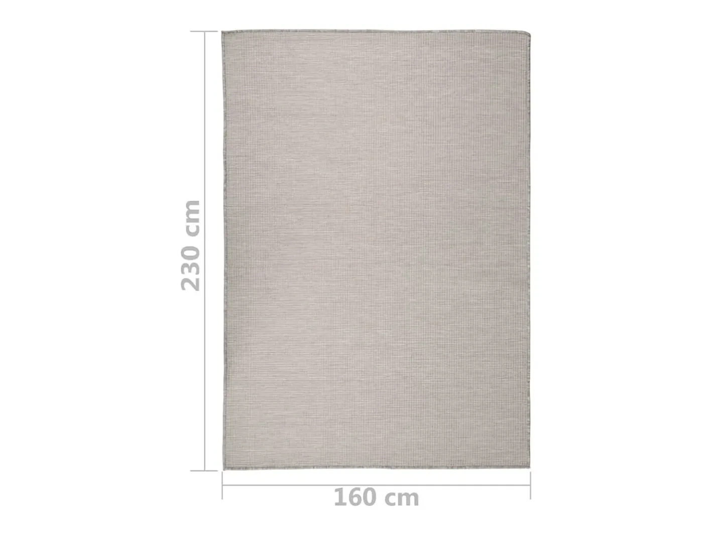 Clicnbuy Alfombra De Exterior-Alfombra de exterior de tejido plano gris taupe 140x200 cm Topo