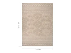 Clicnbuy Alfombra de exterior de tejido plano rayas marrones 120x170 cm Marru00f3n Hot