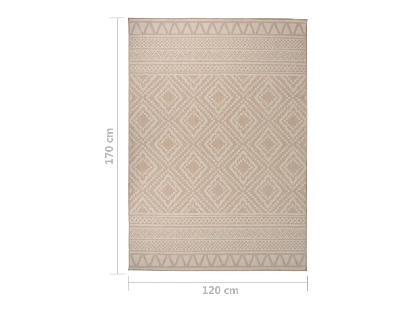 Clicnbuy Alfombra de exterior de tejido plano rayas marrones 120x170 cm Marru00f3n Hot