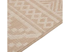 Clicnbuy Alfombra de exterior de tejido plano rayas marrones 120x170 cm Marru00f3n Hot