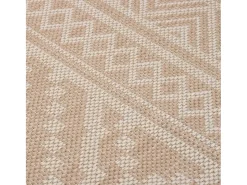 Clicnbuy Alfombra de exterior de tejido plano rayas marrones 120x170 cm Marru00f3n Hot