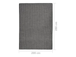 Alfombra De Cocina-Alfombra de exterior de tejido plano 200x280 cm Gris