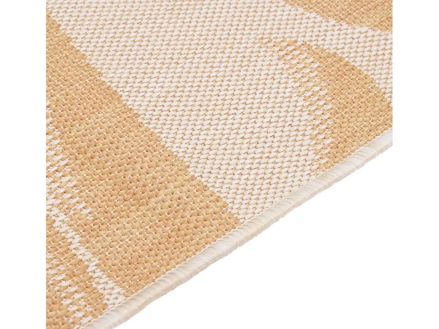 Clicnbuy Alfombra De Exterior-Alfombra de exterior tejido plano estampado de hoja 140x200 cm Amarillo