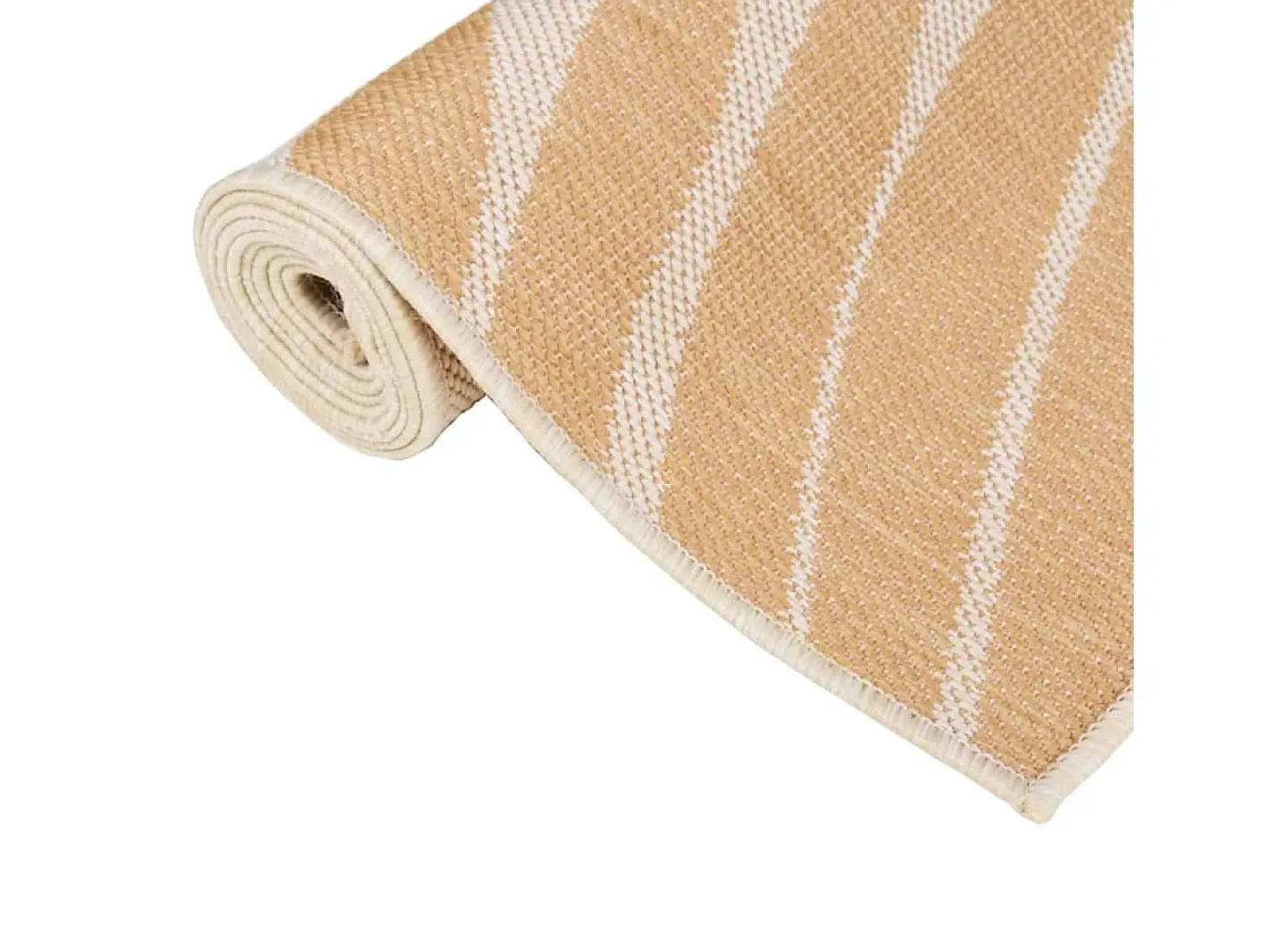 New Alfombra de exterior tejido plano estampado de hoja 140x200 cm ES55756 Amarillo