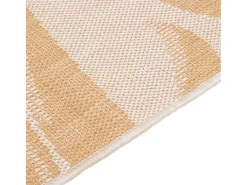 New Clicnbuy Alfombra de exterior tejido plano estampado de hoja 200x280 cm Amarillo