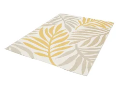 Sweeek Alfombra de interior/exterior, estampado beige y mostaza, poliéster Crema Sale