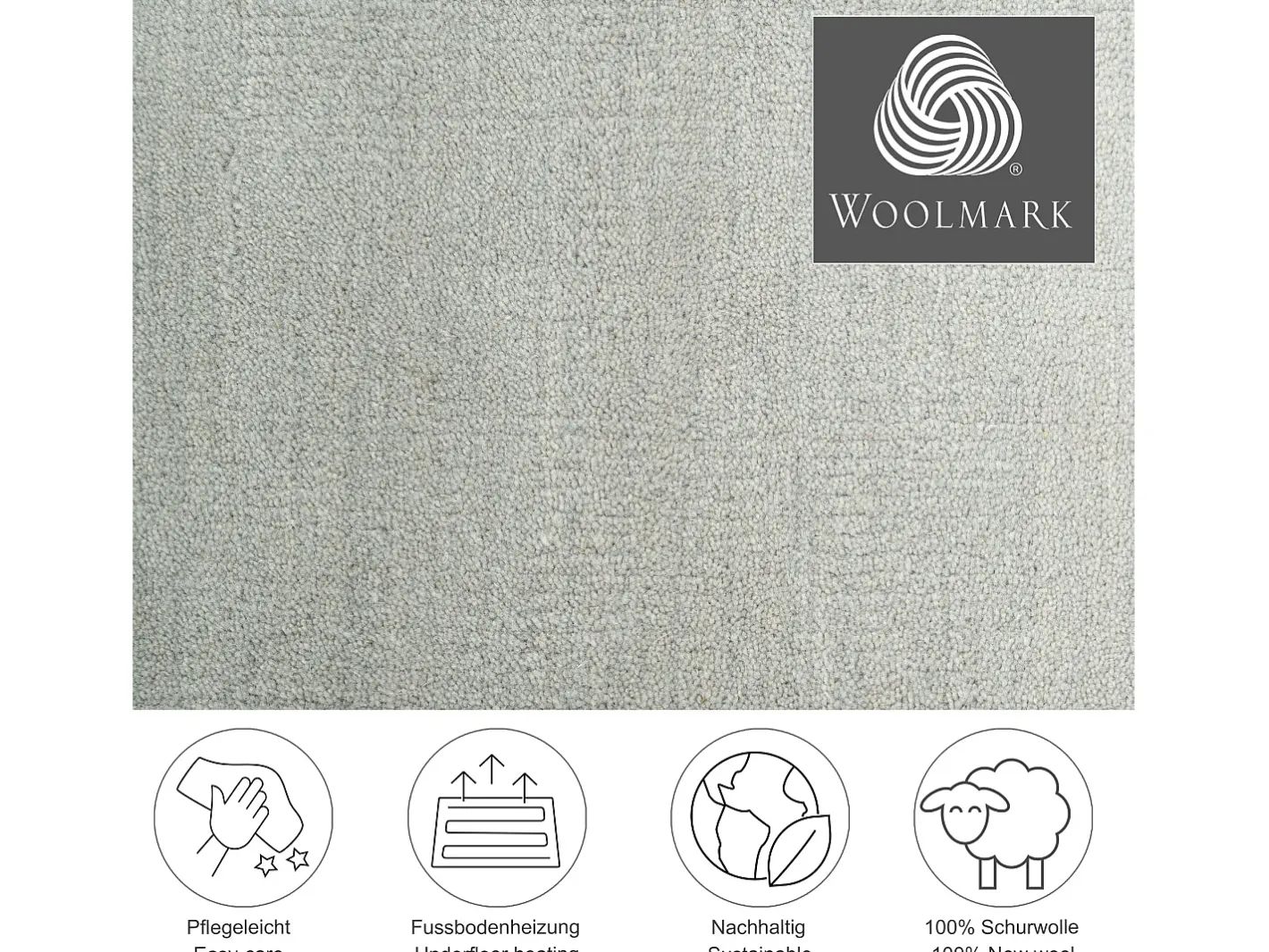 Alfombra de lana con degradado de color 140x200 cm Wool Comfort Gris Outlet