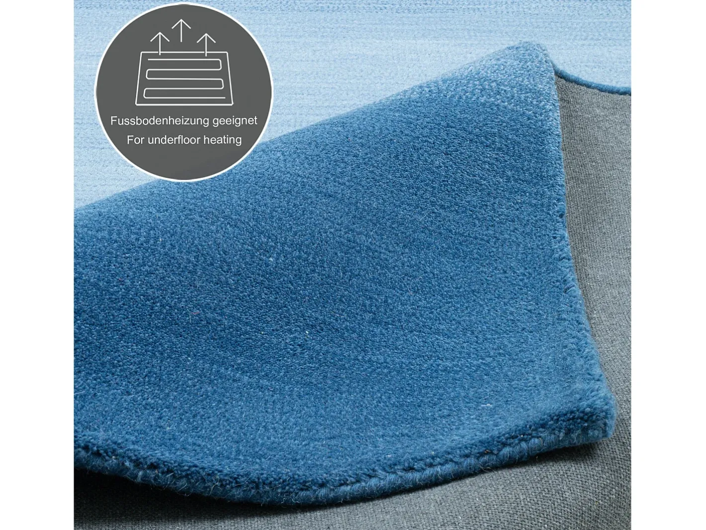 Alfombra de lana con degradado de color 60x90 cm Wool Comfort Azul Best