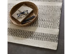 Clearance Alfombra de lana de estilo escandinavo 65x130 cm Gris natural Trondheim Beige