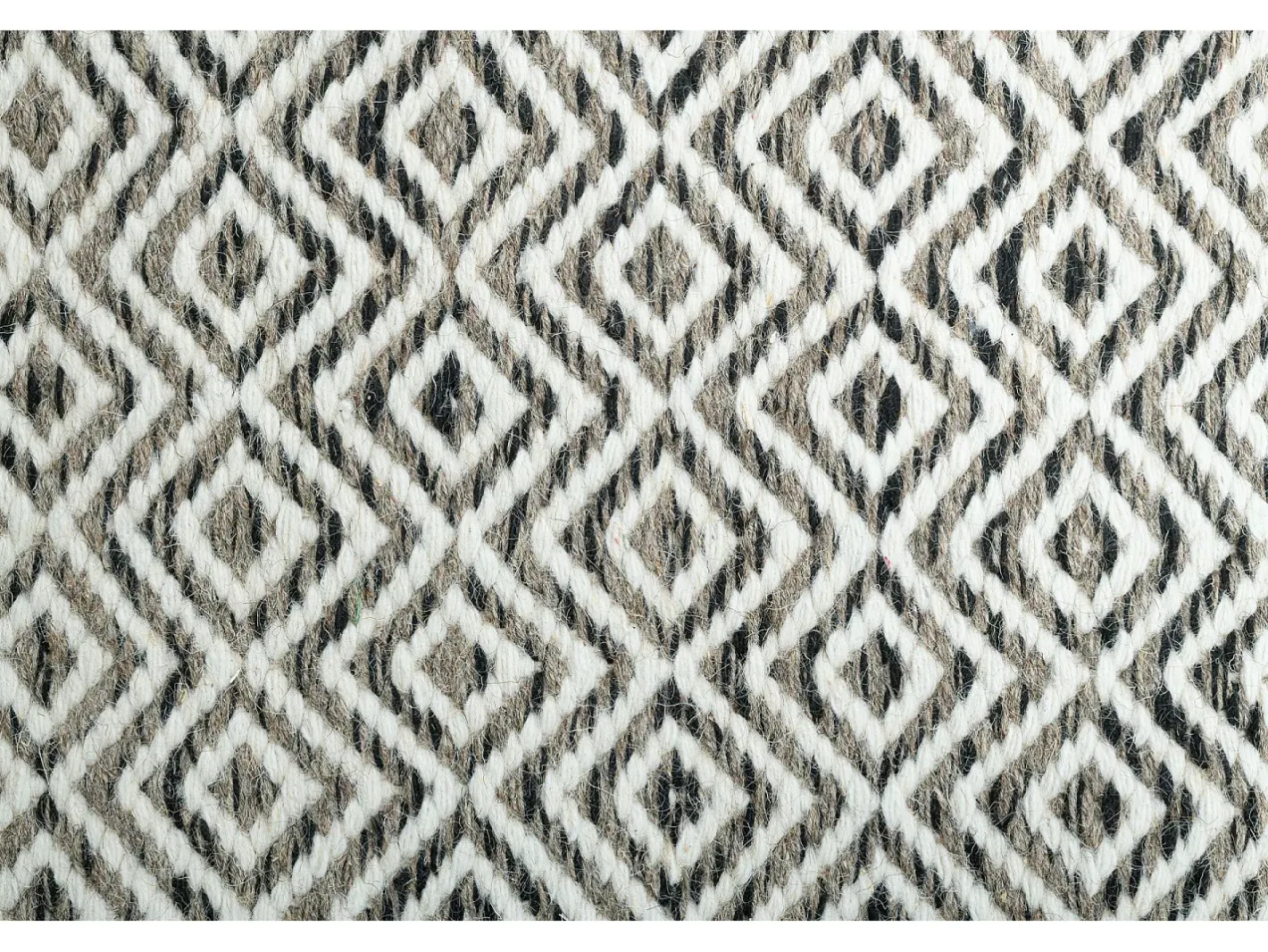 New Alfombra de lana de estilo escandinavo 130x190 cm Gris natural Trondheim Beige