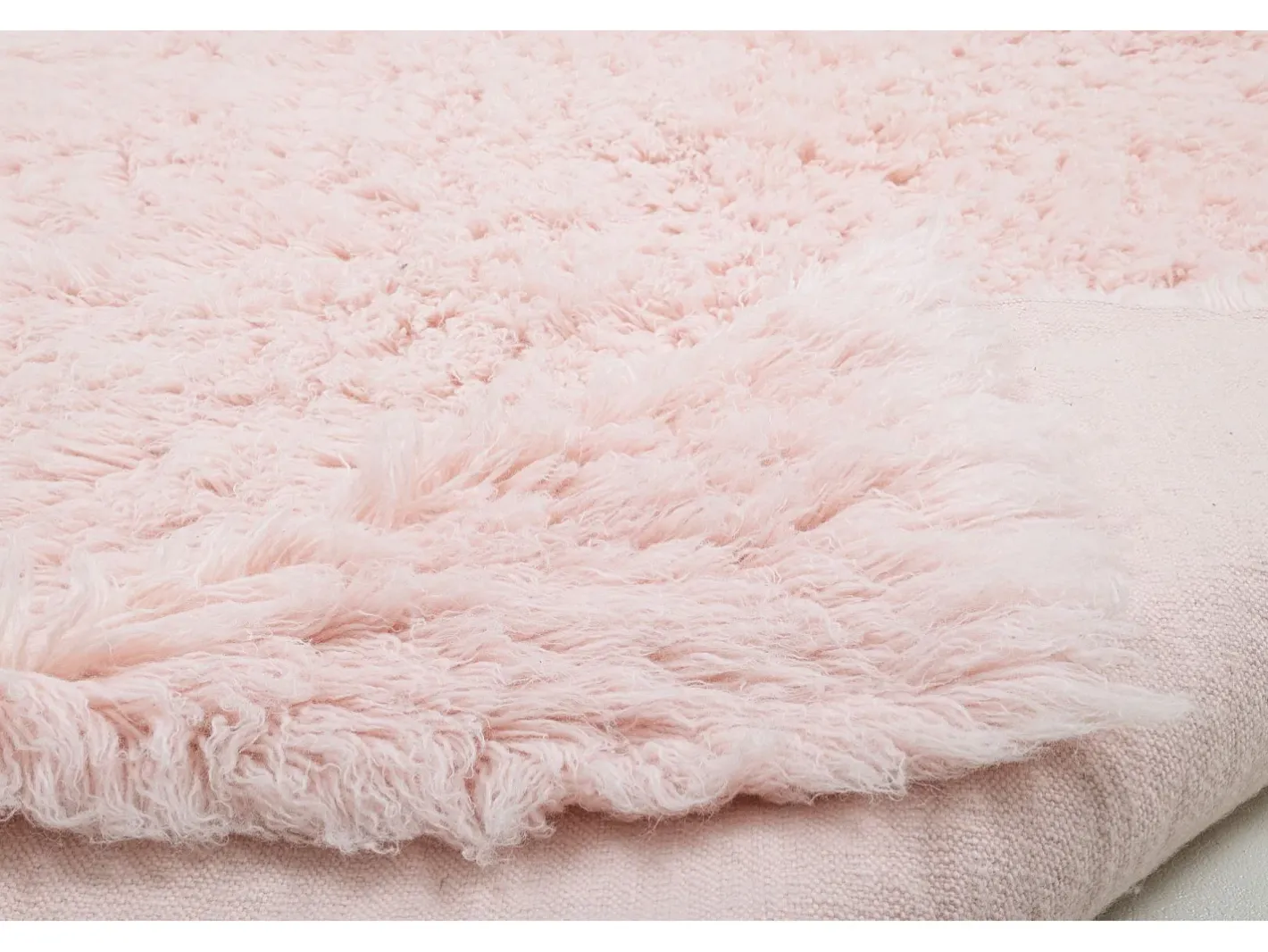 Sale Alfombra de lana natural tejida a mano 180x250 cm Fluffy Rosa