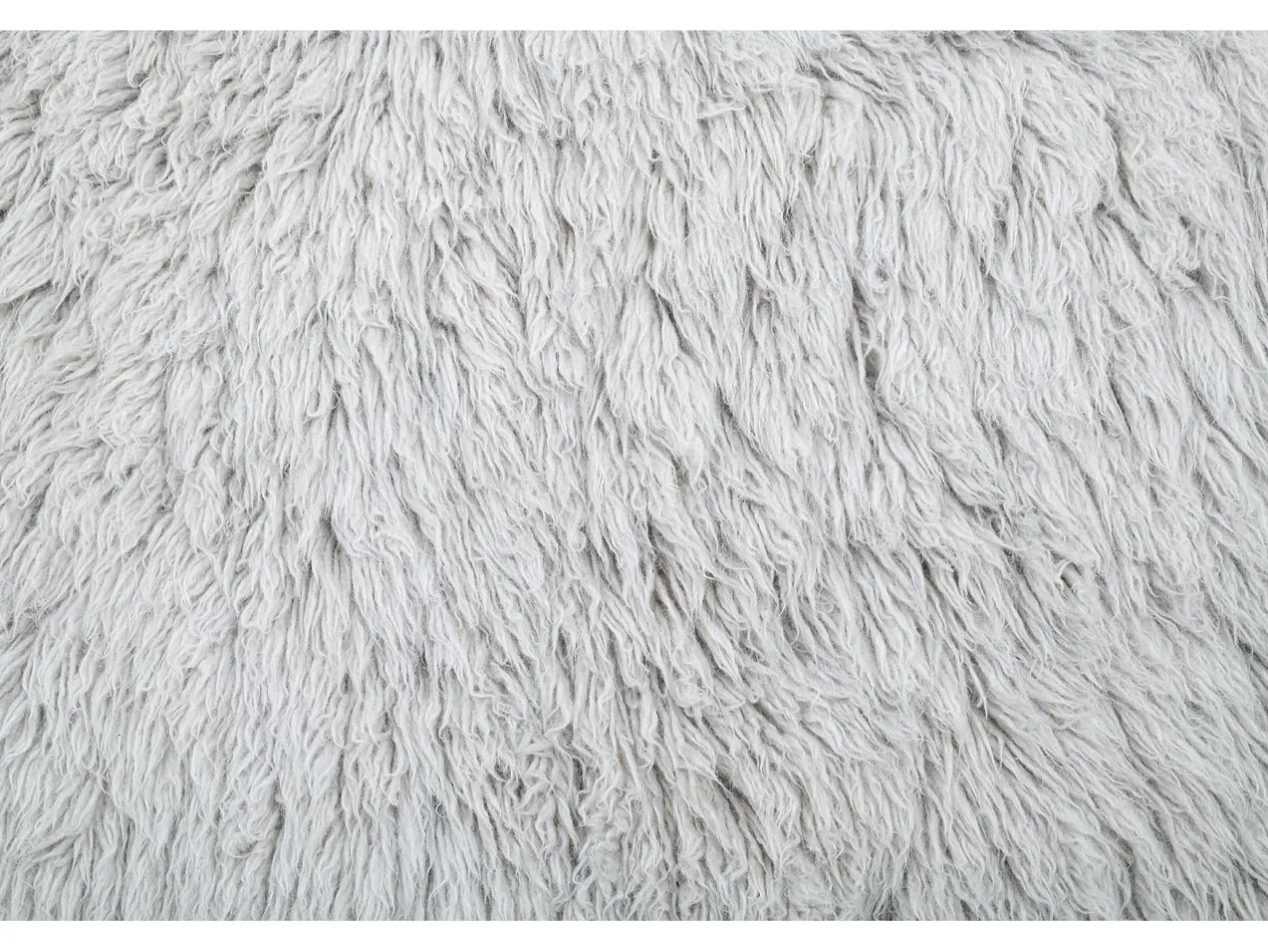 Alfombra De Salón-Alfombra de lana natural tejida a mano 140x190 cm Fluffy Gris
