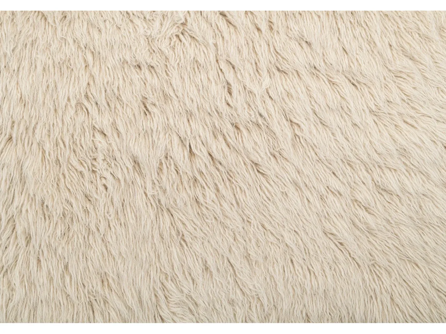 Alfombra De Salón-Alfombra de lana natural tejida a mano 140x190 cm Fluffy Beige