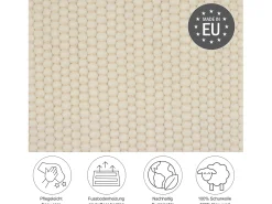 Alfombra de lana reversible tejida a mano 190x290 cm Lana Blanca Alpen Crema Outlet