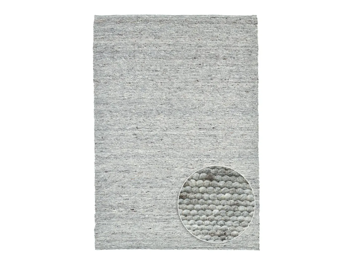 Alfombra De Salón-Alfombra de lana reversible tejida a mano 70x140 cm Gris natural Alpen Beige