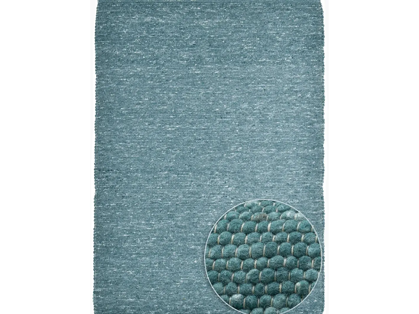 Online Alfombra de lana reversible tejida a mano 70x140 cm Petróleo Alpen Verde