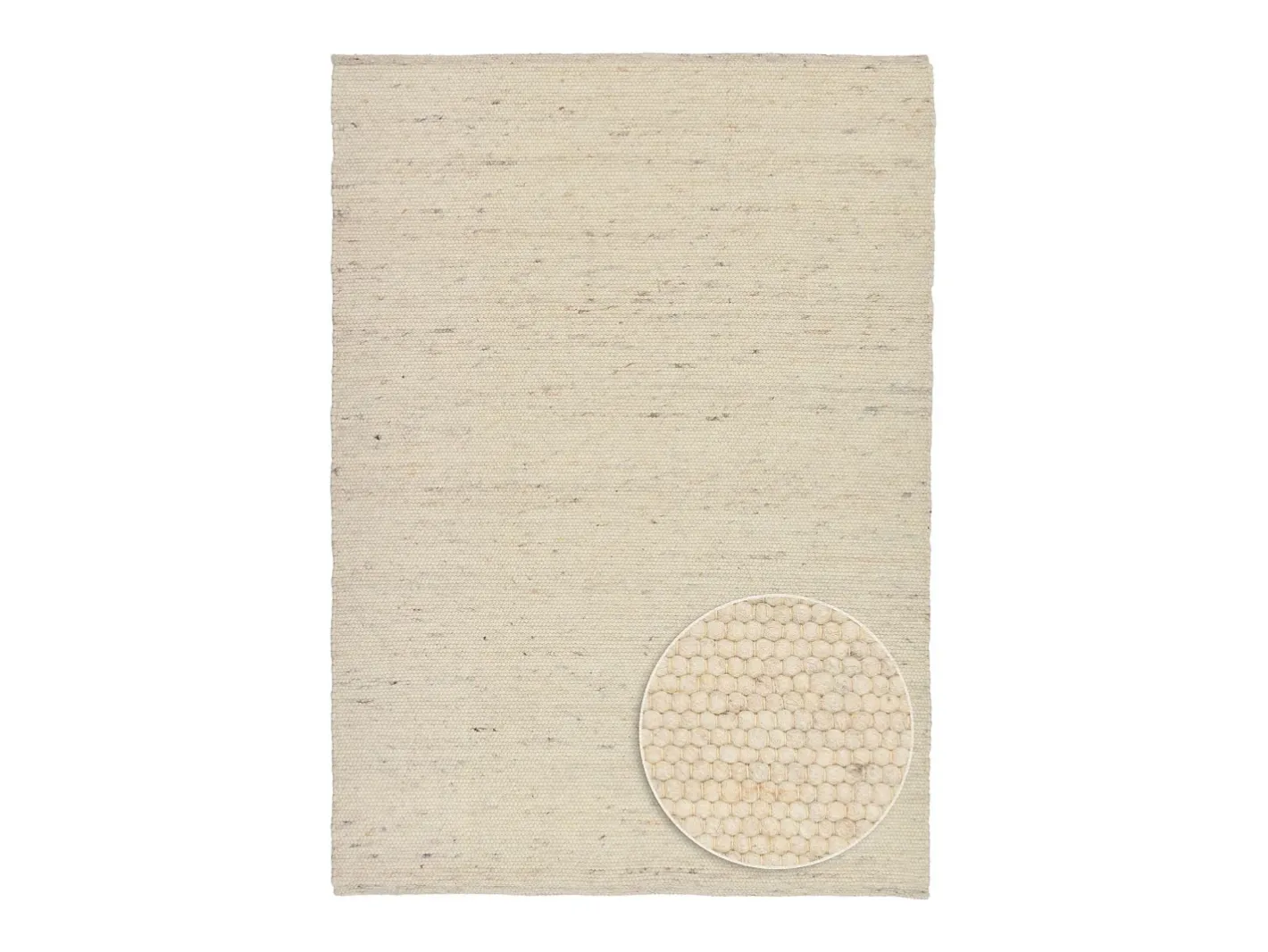 Alfombra de lana reversible tejida a mano 90x160 cm Naturaleza Alpen Color natural claro Clearance