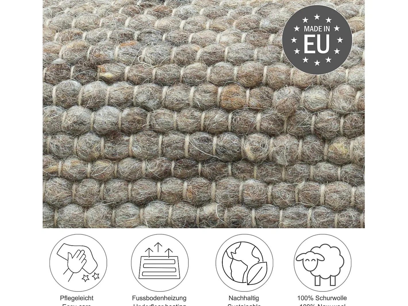 Alfombra de lana reversible tejida a mano 190x250 cm Marrón Multi Alpen Marru00f3n Sale