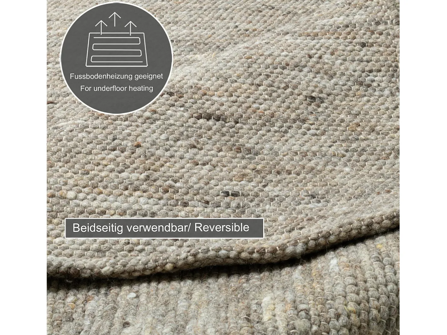 Alfombra de lana reversible tejida a mano 190x250 cm Marrón Multi Alpen Marru00f3n Sale