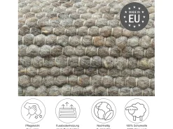 Alfombra de lana reversible tejida a mano 40x60 cm Marrón Multi Alpen Marru00f3n Clearance