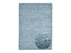 Alfombra De Salón-Alfombra de lana reversible tejida a mano 90x160 cm Alpen Azul