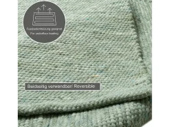 Clearance Alfombra de lana reversible tejida a mano 140x200 cm Alpen Verde