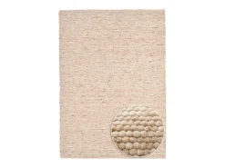 Alfombra de lana reversible tejida a mano 120x180 cm Beige oscuro Alpen Naranja claro