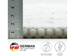 Alfombra de lana tejida a mano reversible 160x230 cm Gris natural Alm-Glück Beige Online