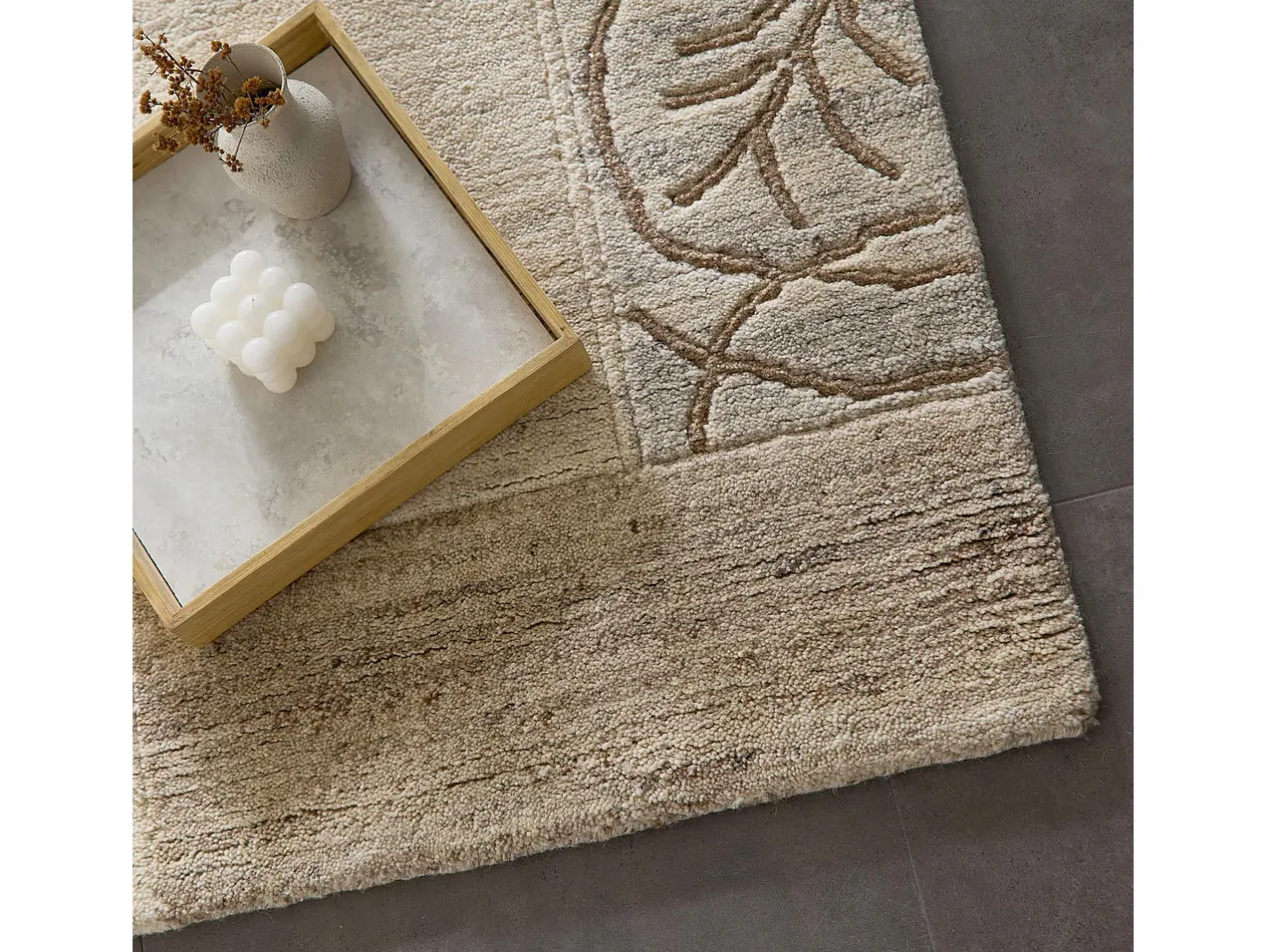 Alfombra de lana tejida a mano 120x180 cm Gris natural Nakarta Beige Online