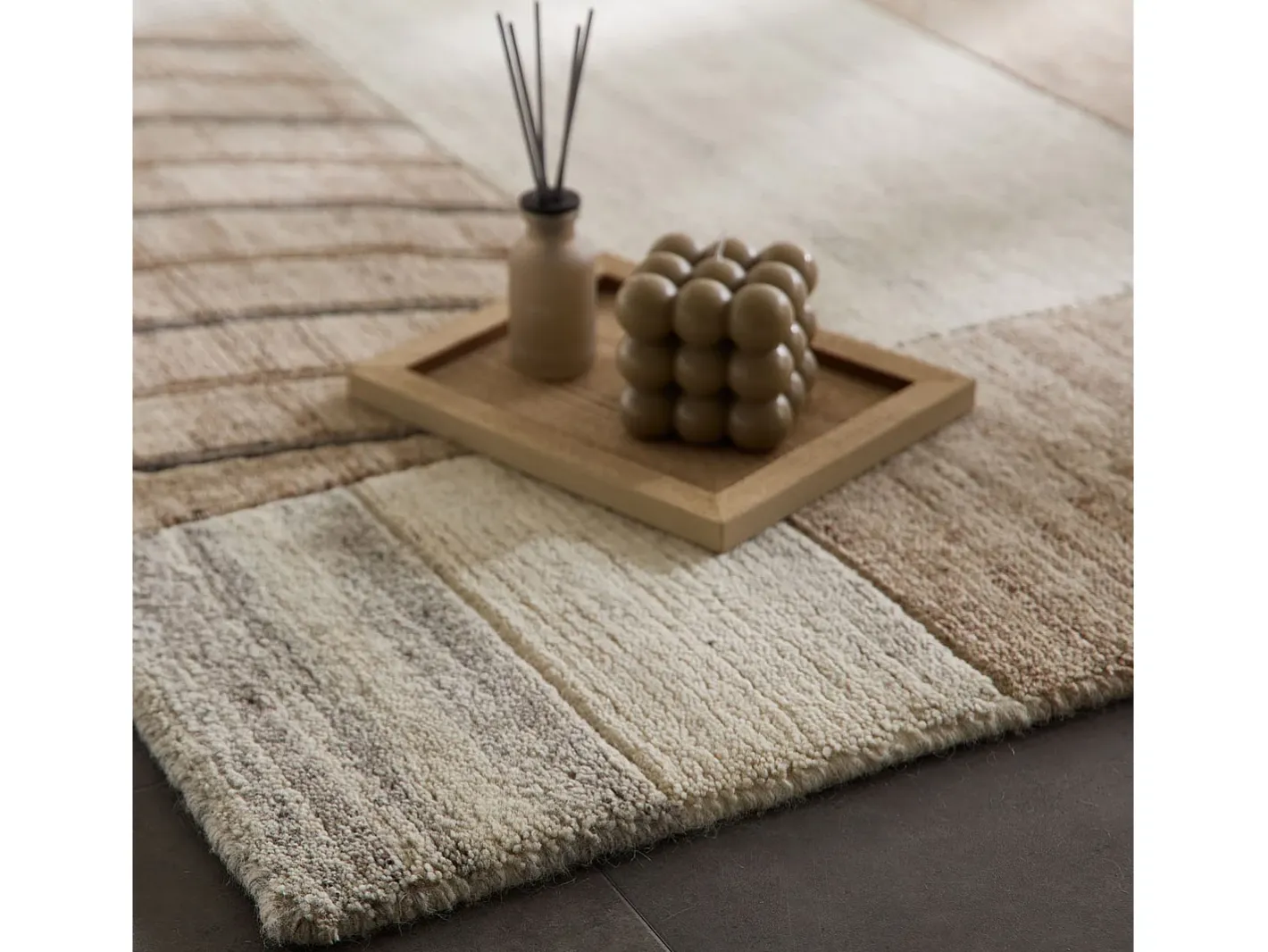 Discount Alfombra de lana tejida a mano 250x350 cm Gris natural Nakarta Beige