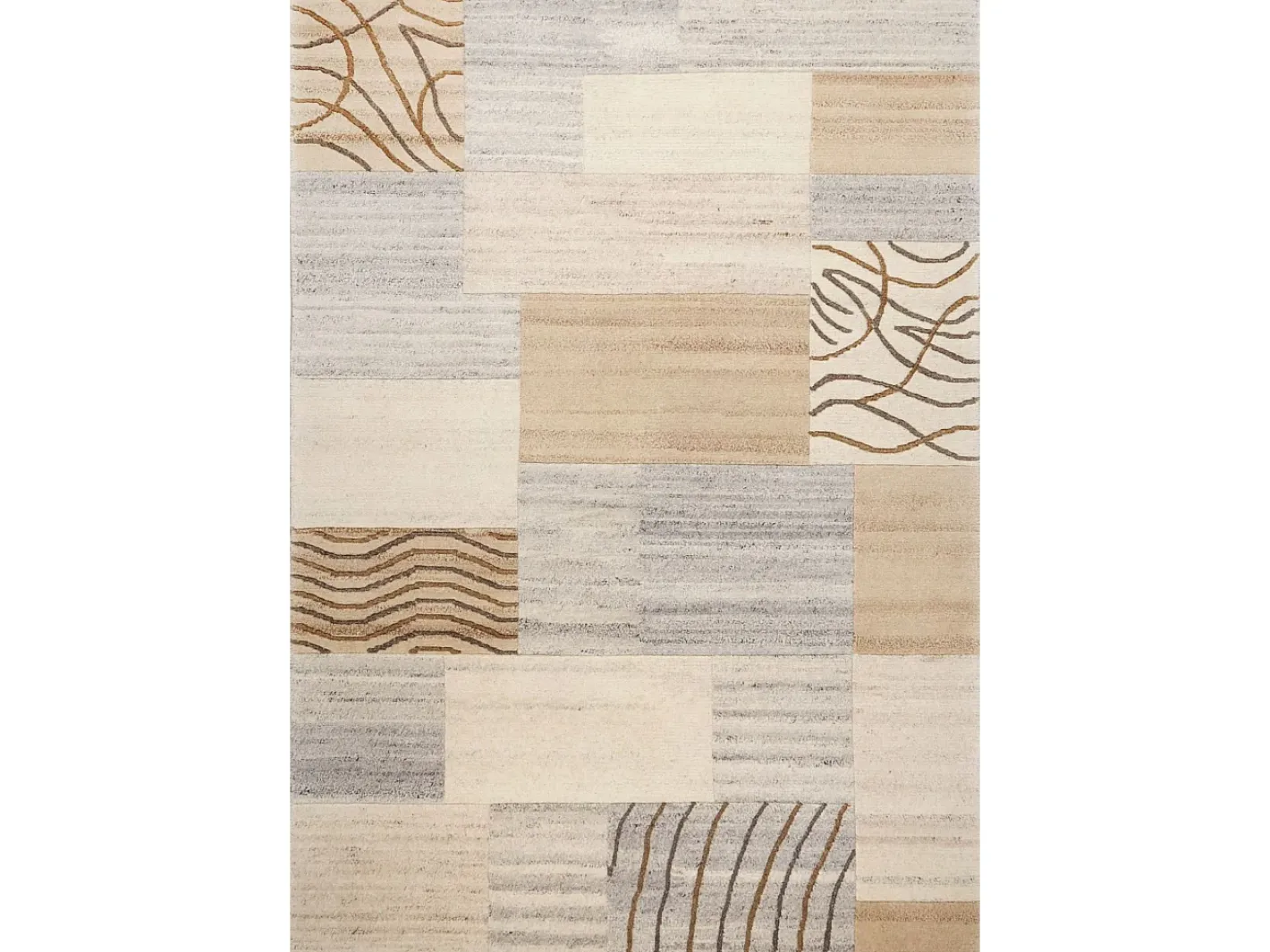 Discount Alfombra de lana tejida a mano 250x350 cm Gris natural Nakarta Beige