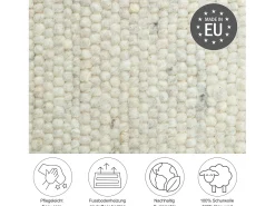 Alfombra de lana tejida a mano reversible 290x390 cm Naturaleza Alm-Glück Color natural claro