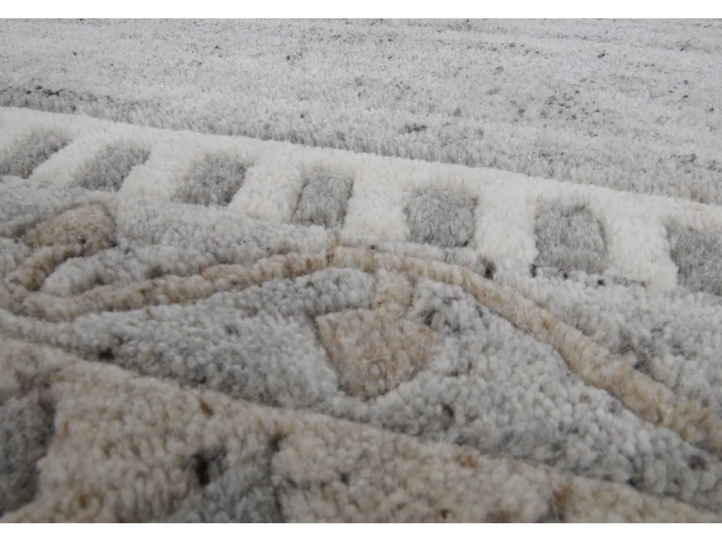Discount Alfombra de lana tejida a mano 90x160 cm Gris natural Nakarta Beige