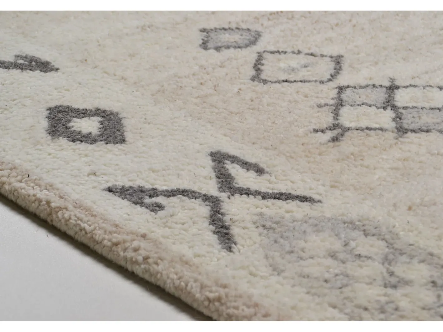 Best Alfombra de lana tejida a mano al estilo bereber 70x140 cm Melange Royal Berber Color natural oscuro