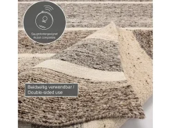 Alfombra De Salón-Alfombra de lana tejida a mano y enrollable 90x160 cm multi Ehrwald Beige