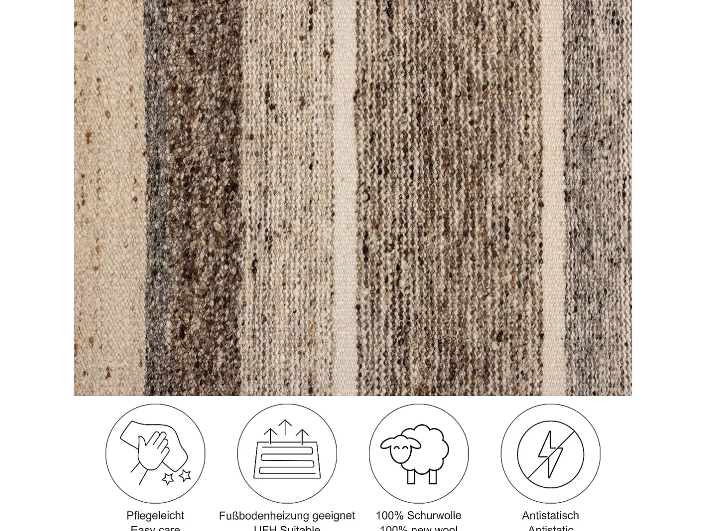 Alfombra de lana tejida a mano y enrollable 60x90 cm multi Ehrwald Beige Clearance