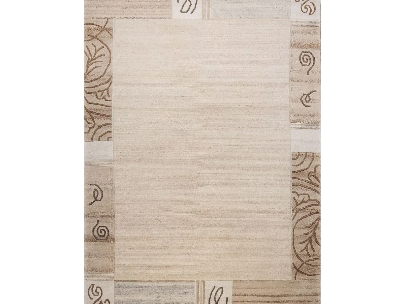 Alfombra de lana tejida a mano 190x290 cm Gris natural Nakarta Beige Outlet