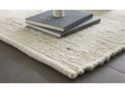 Alfombra De Salón-Alfombra de lana tejida a mano reversible 250x300 cm Gris natural Alm-Glück Beige