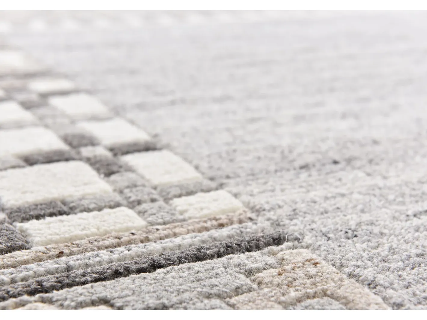 Alfombra de lana tejida a mano 70x140 cm natural Nakarta Beige Hot