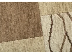 Alfombra de lana tejida a mano en estilo patchwork 140x200 cm Marrón Domas Marru00f3n Best