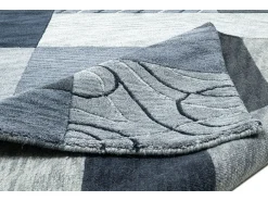 New Alfombra de lana tejida a mano en estilo patchwork 250x350 cm Antracita Domas Gris antracita