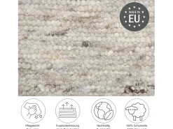 Alfombra De Salón-Alfombra de lana tejida a mano reversible 120x180 cm Arena Multi Alm-Glück Gris antracita