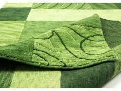 Alfombra de lana tejida a mano en estilo patchwork 90x160 cm Domas Verde Hot